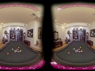 VR PORN-Mom Seduces Her Step daughter To Have adult film On The Pool Table